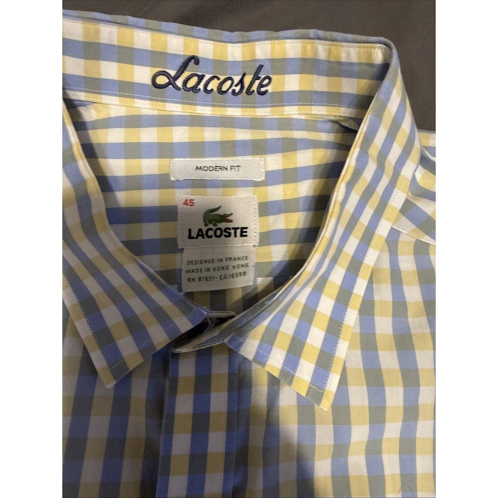 Vintage Lacoste Striped Long Sleeve Button Shirt Men's XL Multicolour‎ - Picture 3 of 8